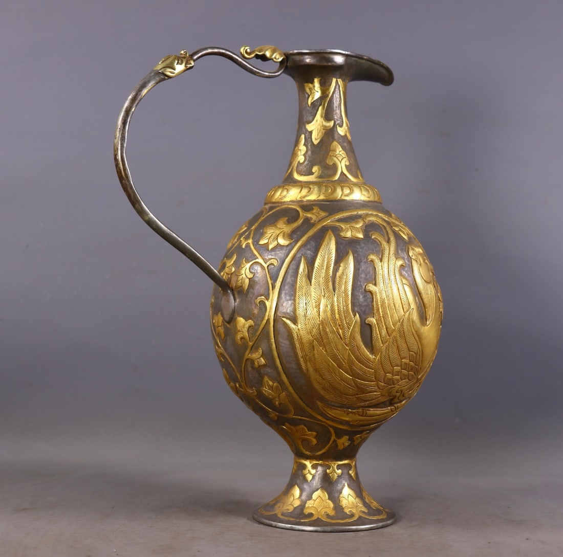 An Exquisite Gilt Bronze Phoenix Pattern Ewer - 6