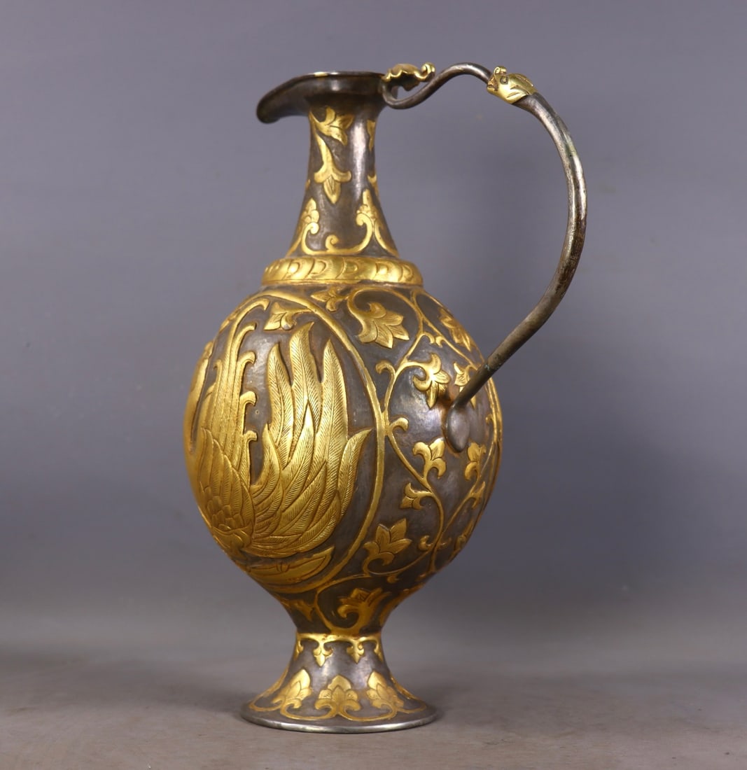 An Exquisite Gilt Bronze Phoenix Pattern Ewer - 7