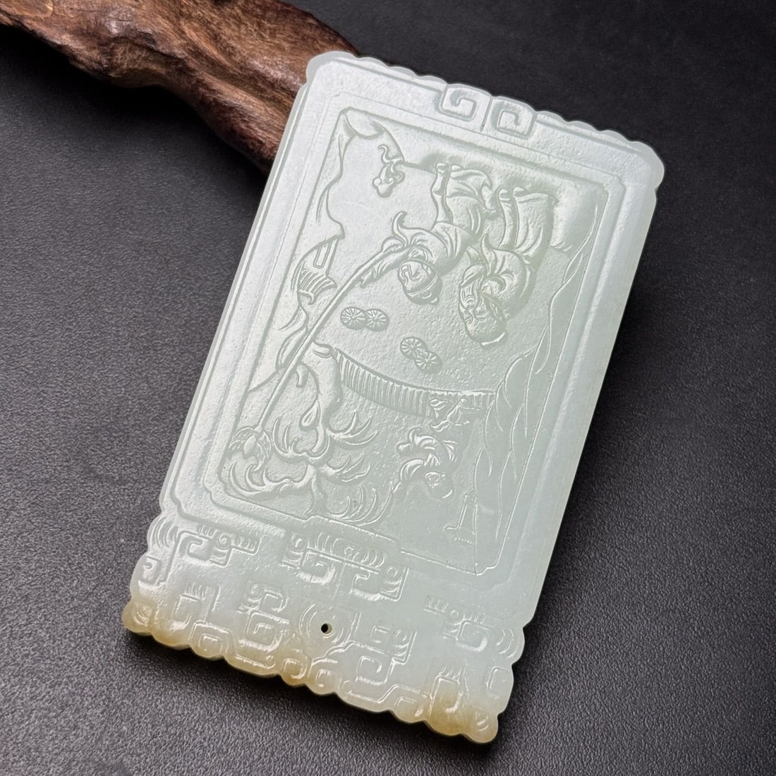 An Exquisite Hotan Jade Figures Pattern Plaque - 3