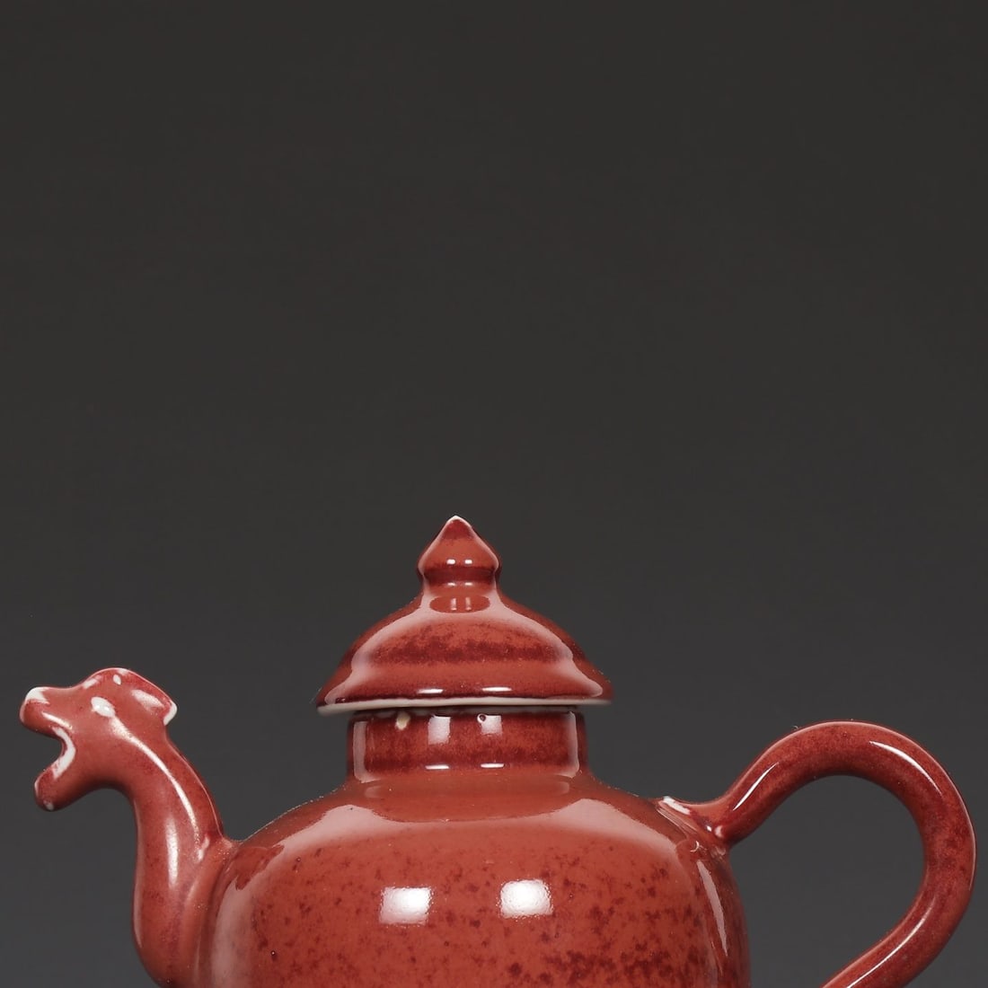 An Exquisite Ruby Red Glazed Dragon Head Ewer - 3