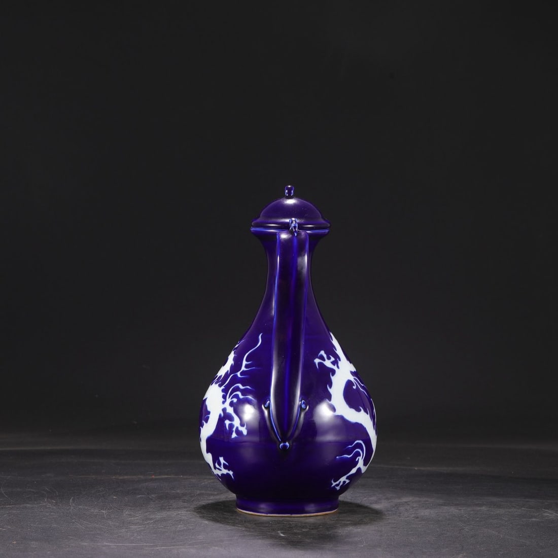 An Exquisite Ji Blue Glazed Dragon Pattern Ewer - 6