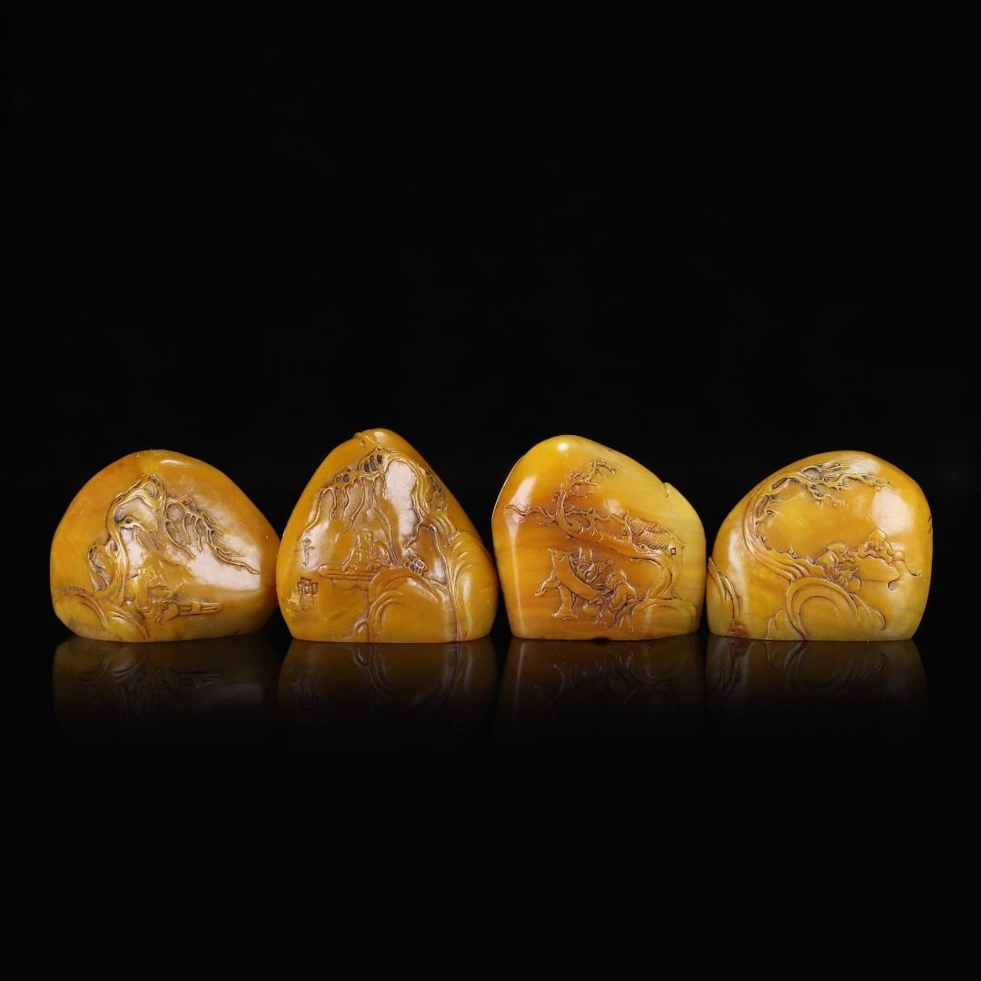 A Set of Exquisite China Tianhuang Stone Landscape Pattern Seal (1 of 9)