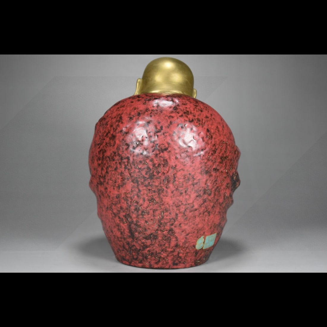 An Exquisite Ruby Red Glazed Gilt Arhat Ornament - 3