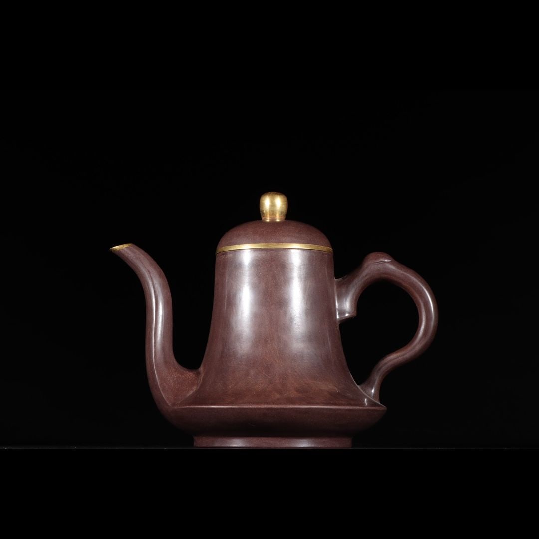 An Exquisite Polished Water-Grinded Gold Painted Zisha Teapot (1 of 9)