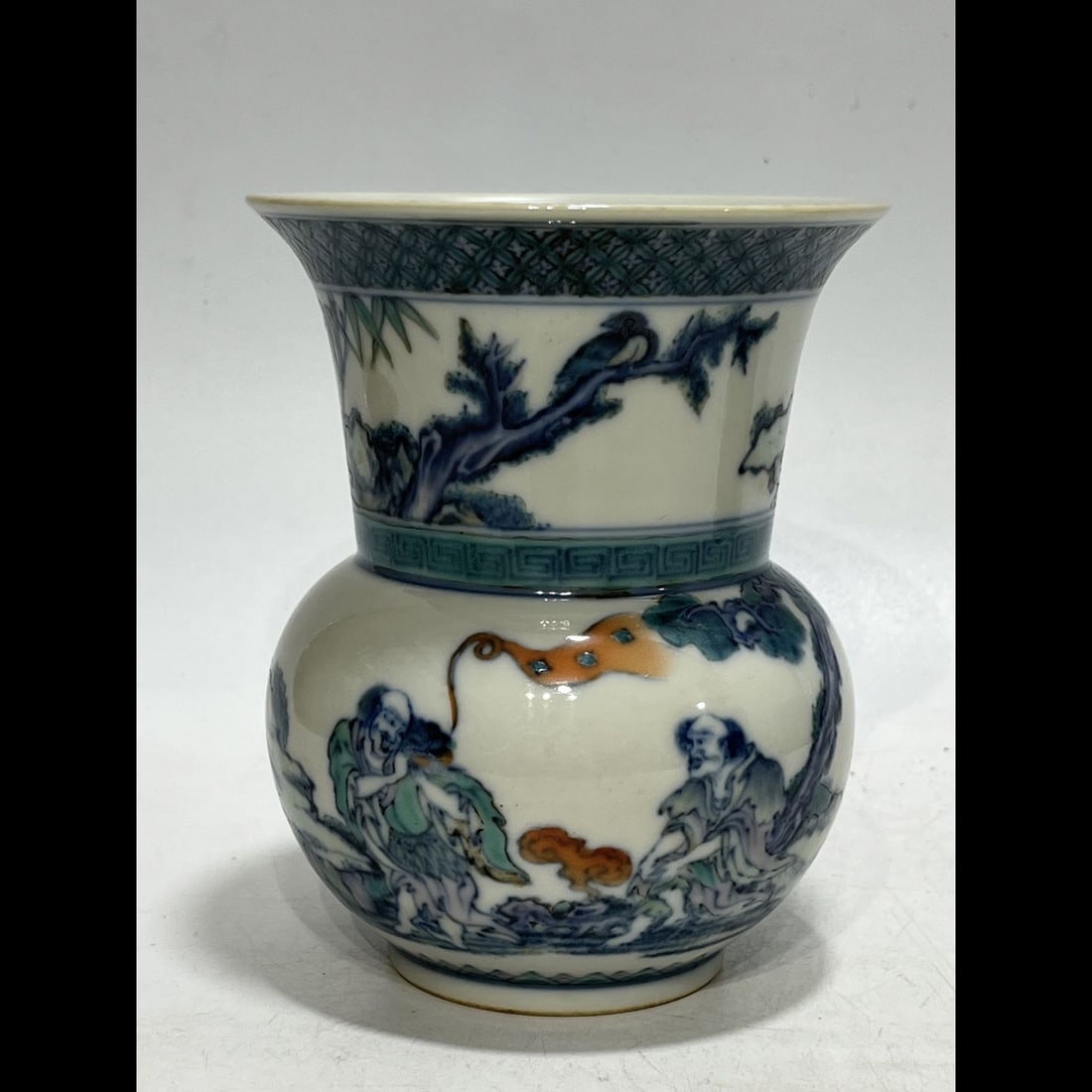 An Exquisite Doucai Figures Pattern Basin: An Exquisite Doucai Figures Pattern Basin,Qing Dynasty, China,Kangxi Six-character Mark,Size:5.7in