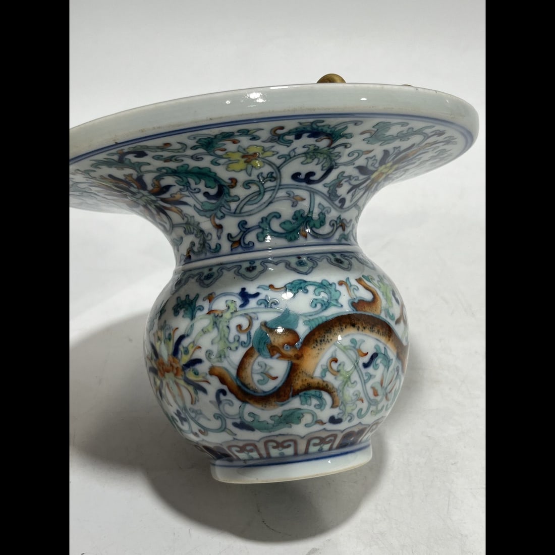 An Exquisite Doucai Dragon Pattern Basin - 4