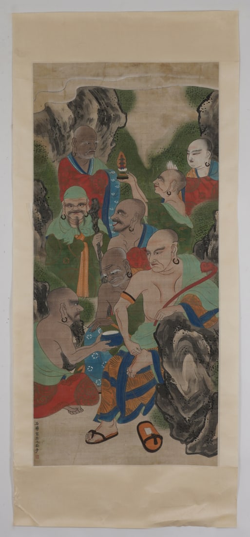A Chinese Ink Painting of Figure on Silk: A Chinese Ink Painting of Figure on Silk,Shi Tao,Size:52.4inx24.4in 一幅中国水墨绢本人物画,石涛