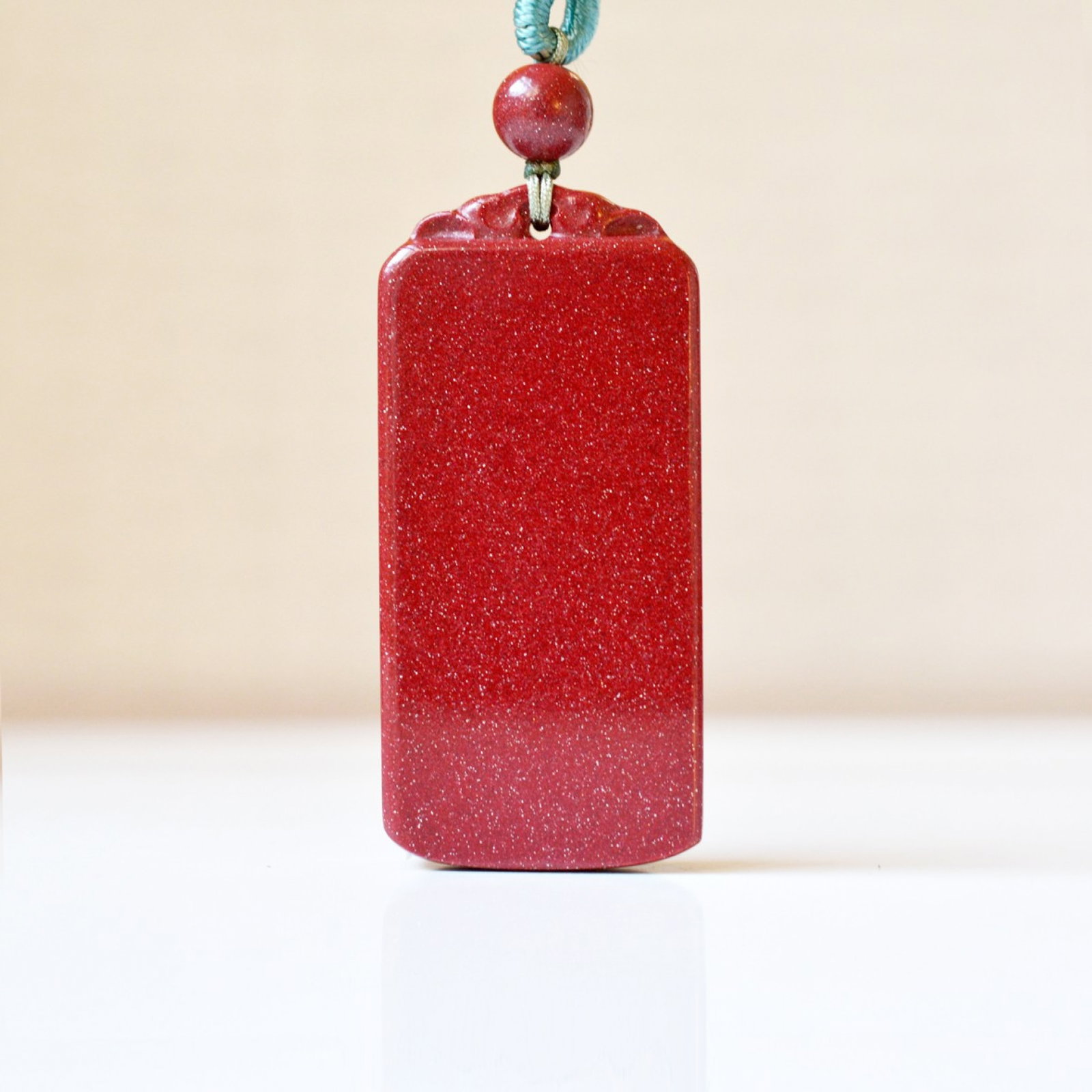 An Exquisite Cinnabar Fu-Character Pattern Pendant - 4