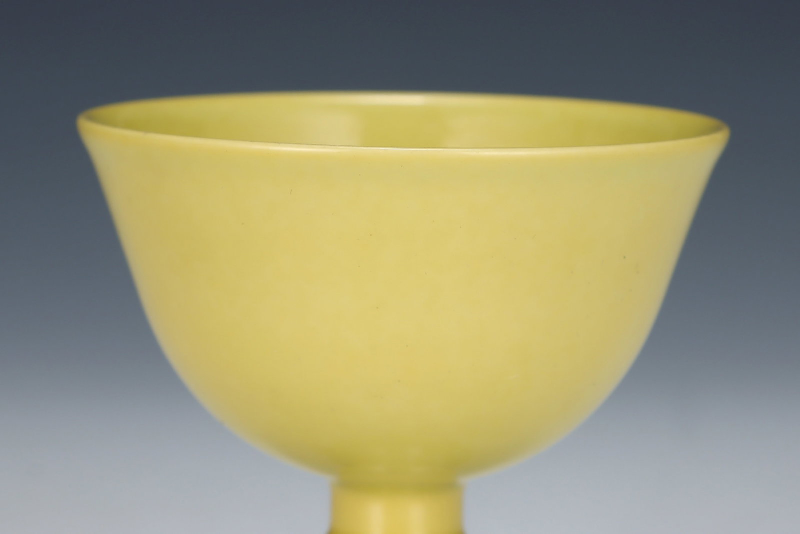 An Exquisite Yellow Glazed Stem Cup - 5