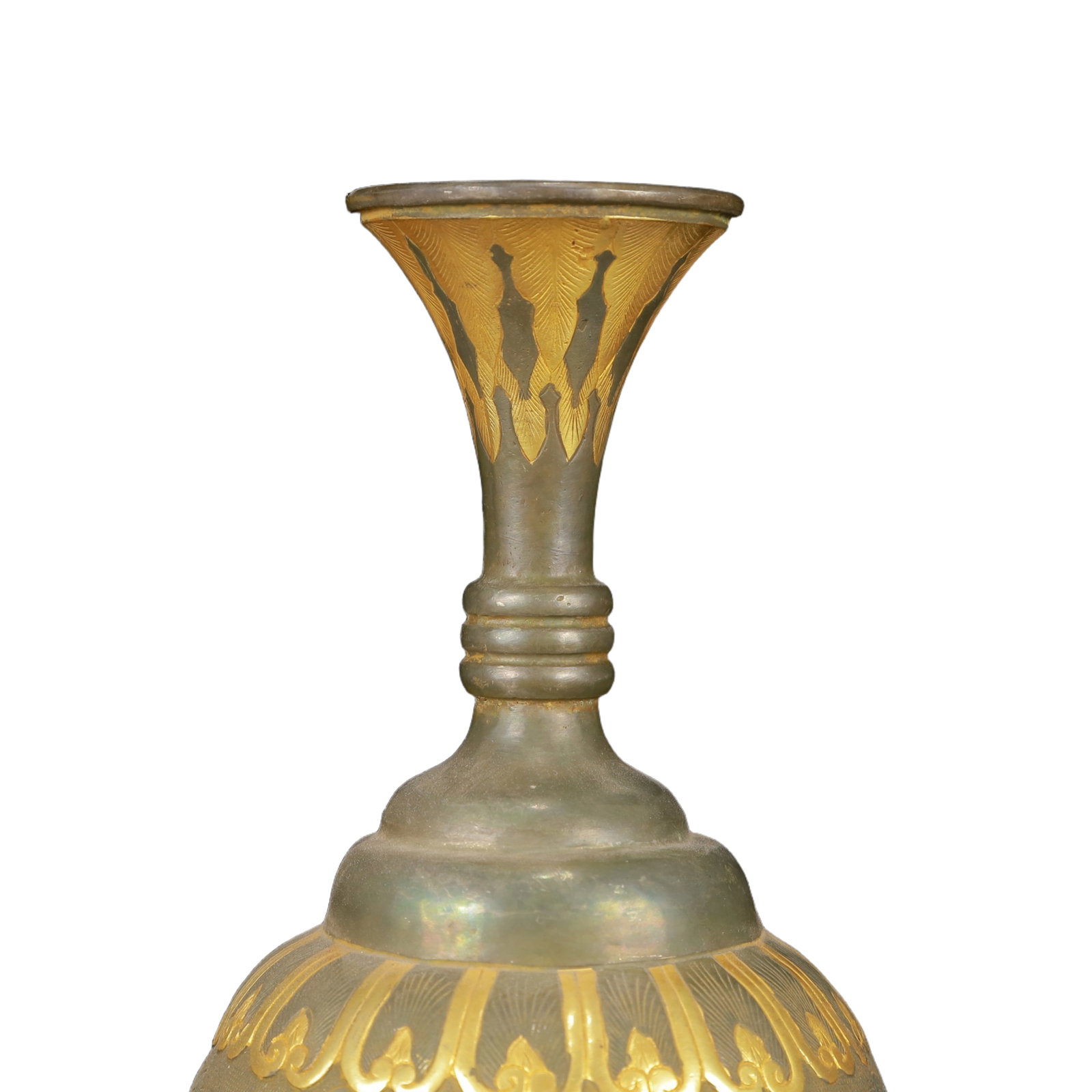 An Exquisite Gilt Silver Dragon Pattern Vase - 2