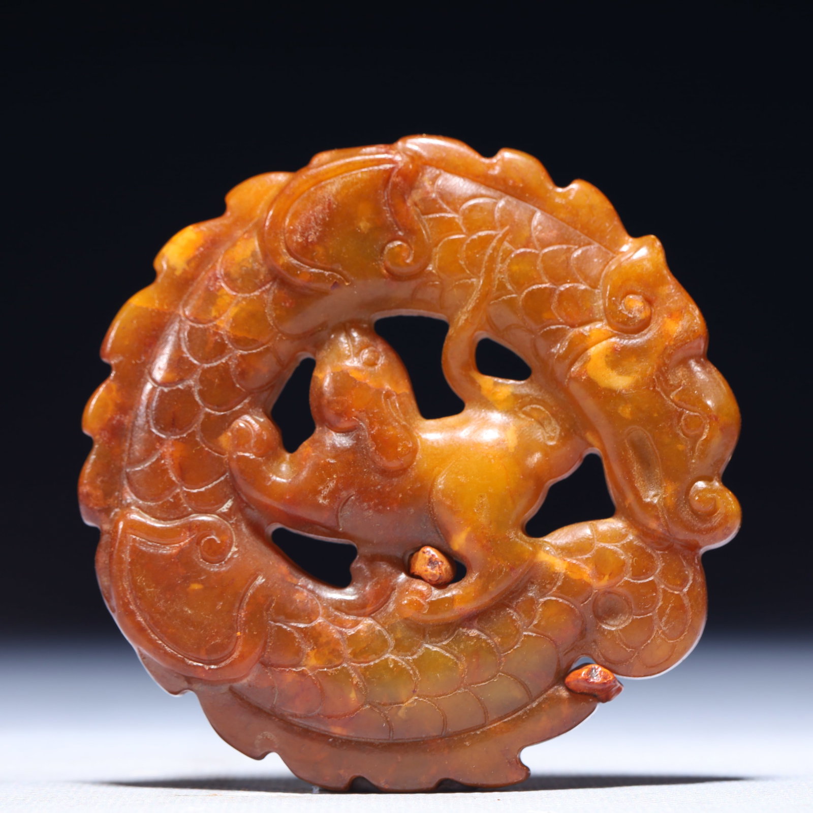 An Exquisite Archaic Jade Dragon Pattern Pendant: An Exquisite Archaic Jade Dragon Pattern Pendant,Ancient Time,China,Size:3inx0.3in,Weight:90g 高古玉龙纹挂件,中国远古时期
