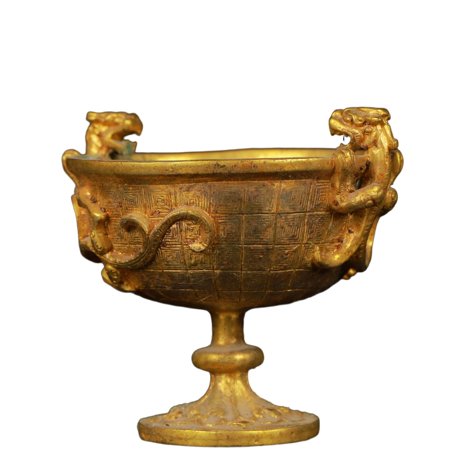 An Exquisite Gilt Bronze Dragon Pattern Cup - 2