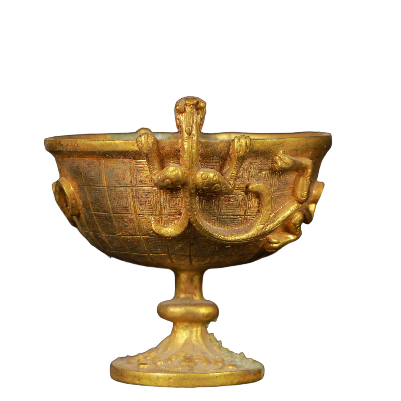 An Exquisite Gilt Bronze Dragon Pattern Cup - 3