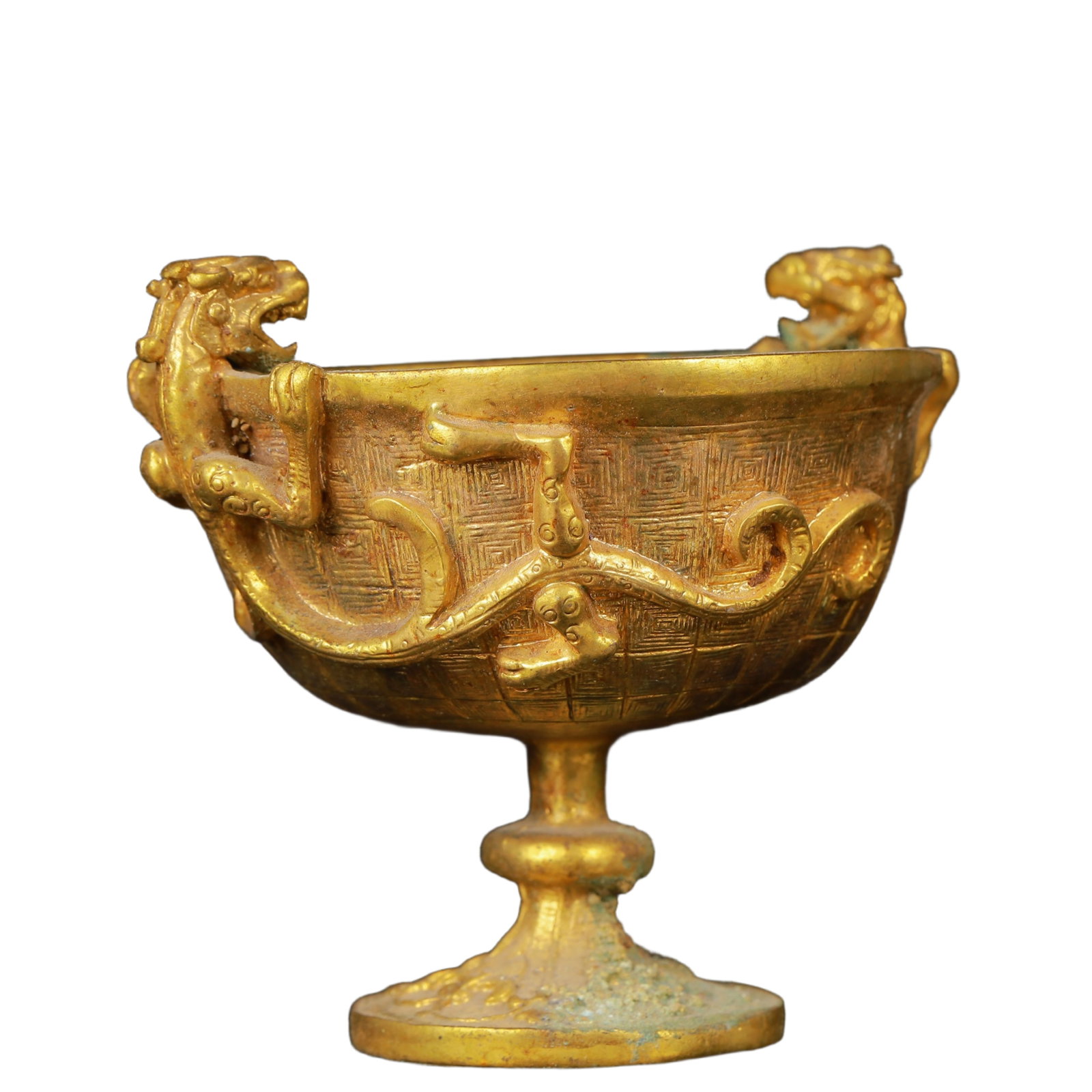 An Exquisite Gilt Bronze Dragon Pattern Cup - 4