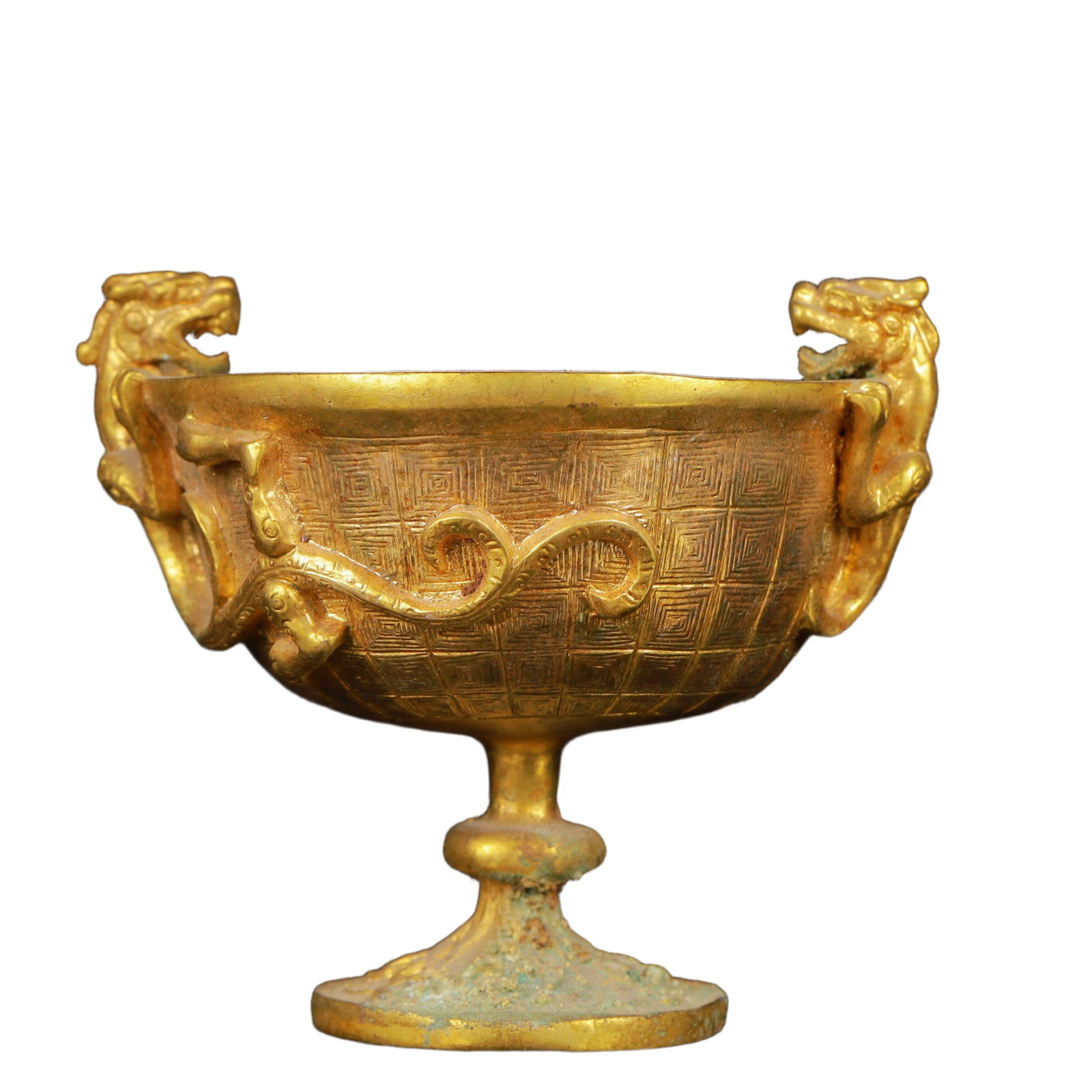 An Exquisite Gilt Bronze Dragon Pattern Cup - 5