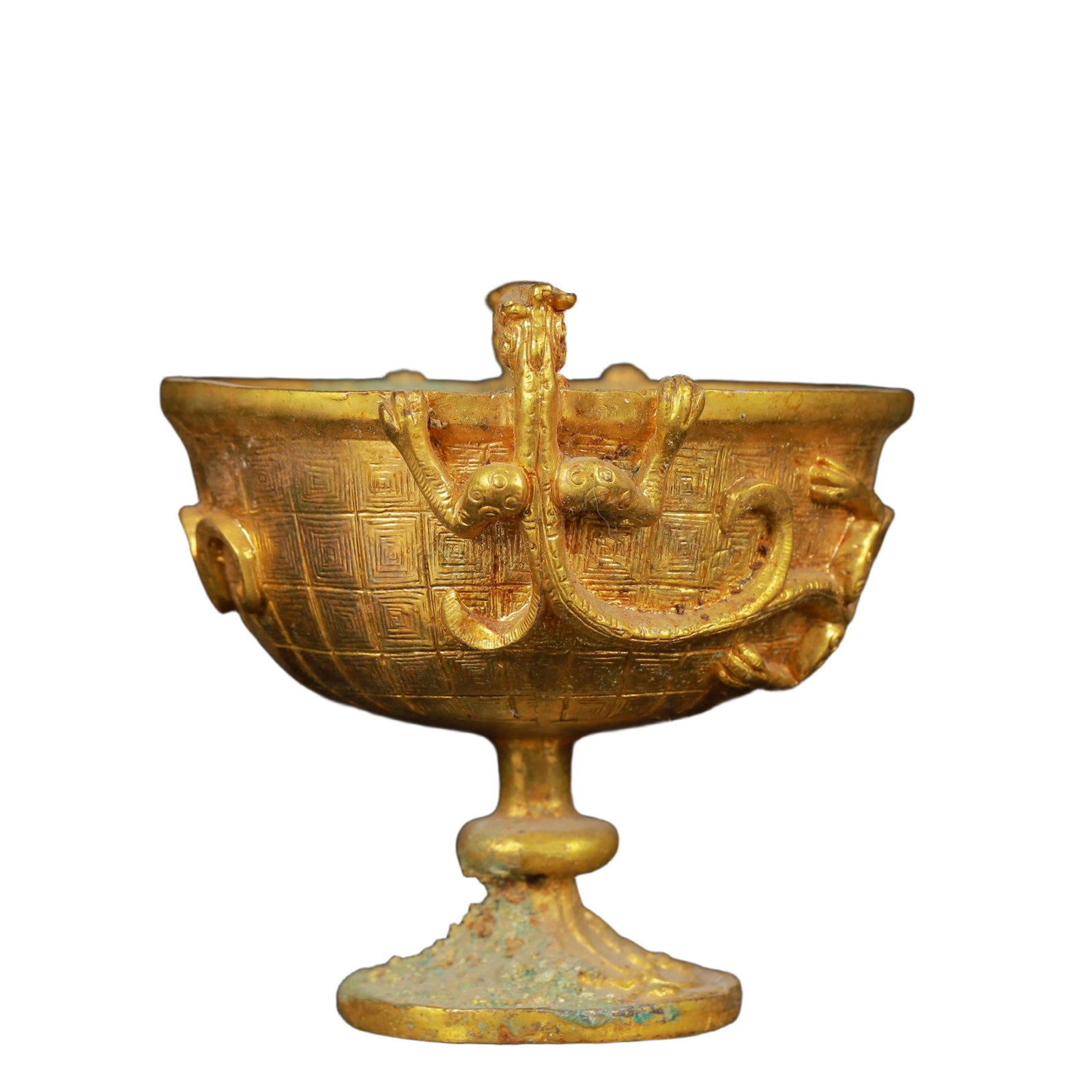 An Exquisite Gilt Bronze Dragon Pattern Cup - 6