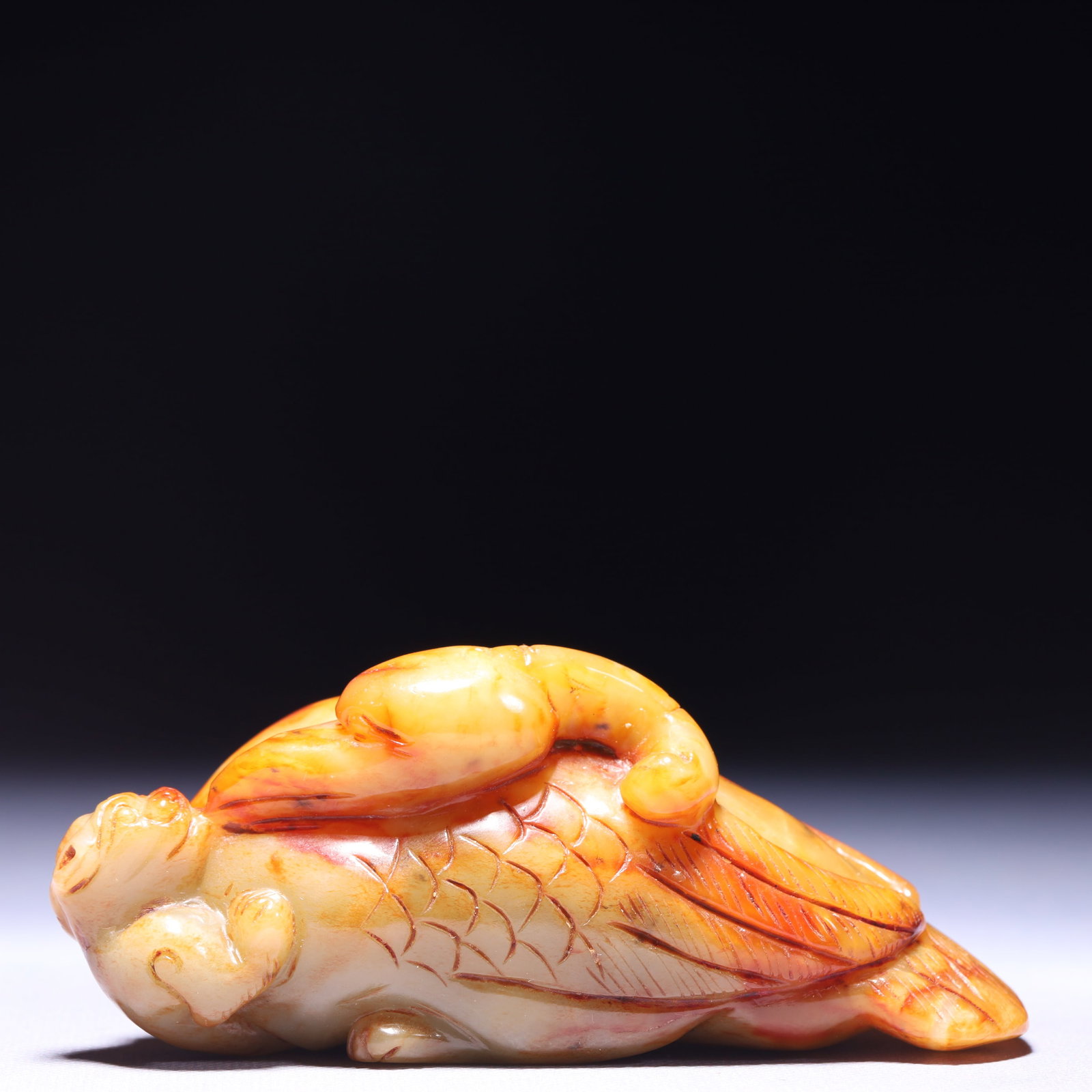 An Exquisite White Jade Crane Ornament: An Exquisite White Jade Crane Ornament,Qing Dynasty,China,Size:4.7inx1.8inx2in,Weight:376g 白玉鹤摆件,中国清代