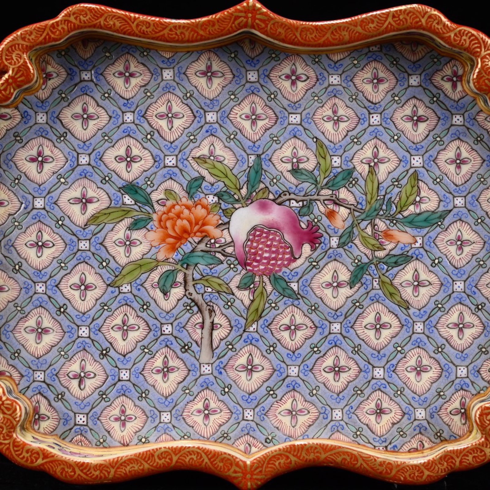 An Exquisite Enamel Flower Pattern Brush Washer - 5
