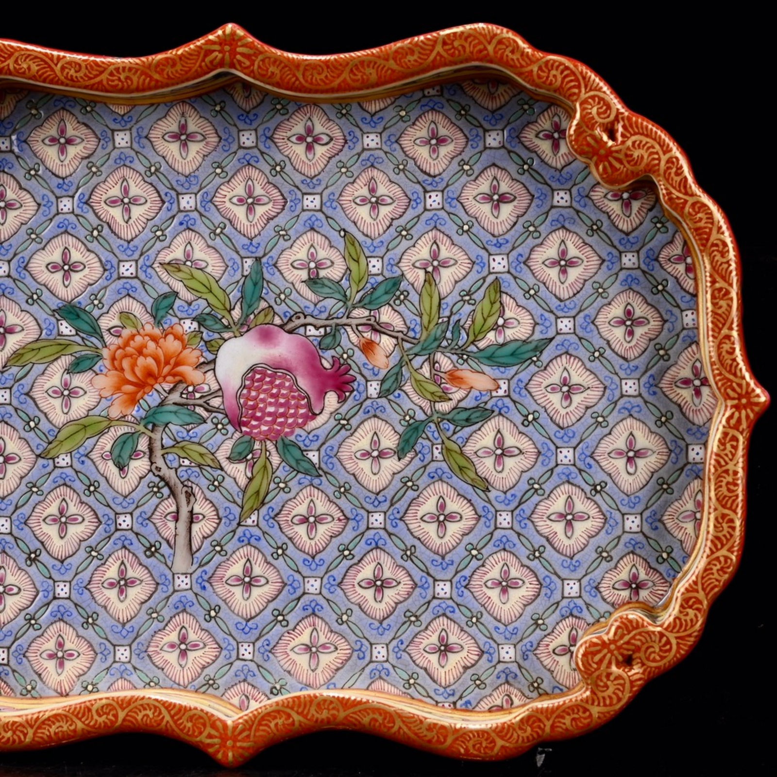 An Exquisite Enamel Flower Pattern Brush Washer - 7