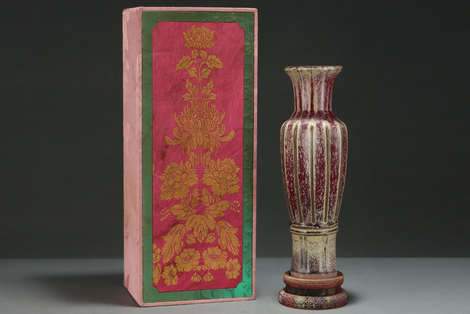 A Rare Red Glazed Vase: A Rare Red Glazed Vase,Qing Dynasty,China,Size:13.4inx4.4in 红釉瓶,中国清代