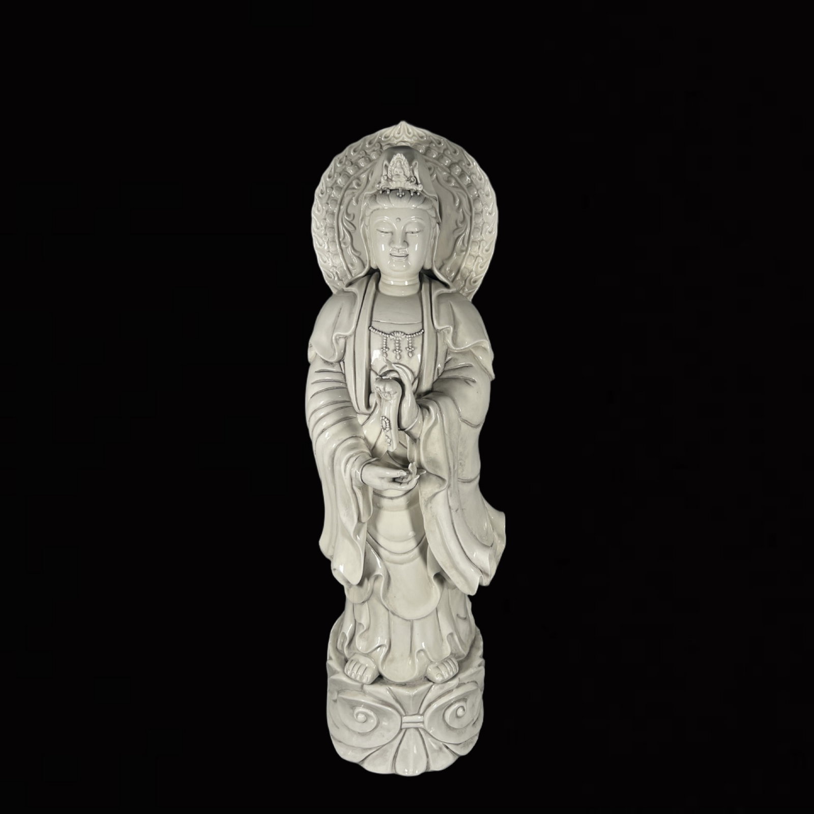 A Solemn Blance-De-Chine Statue of Avalokitesvara (1 of 5)