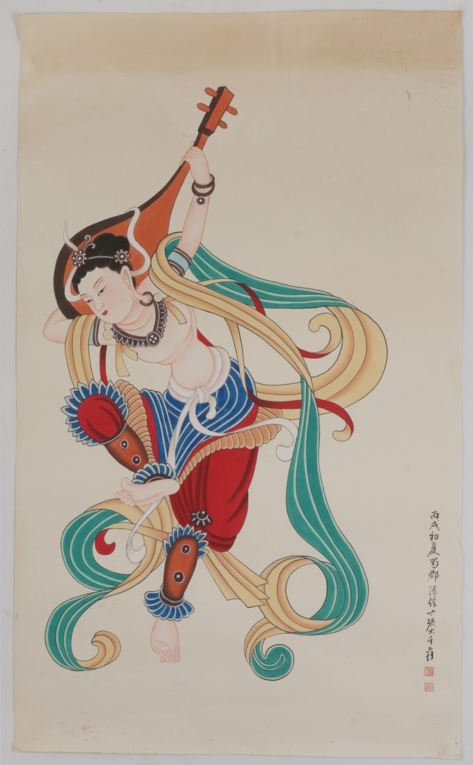 A Chinese Ink Painting of Character and Story on Paper: A Chinese Ink Painting of Character and Story on Paper,Zhang Daqian,Size:48inx28.7in 一幅中国水墨人物故事画,张大千