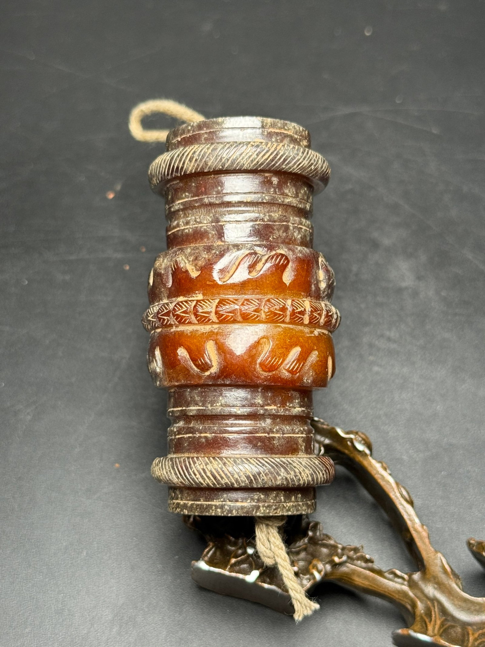 An Exquisite White Jade Fuego Pattern Pendant: An Exquisite White Jade Fuego Pattern Pendant,Qing Dynasty,China,Size:1.5inx3in,Weight:175g 白玉火纹挂件,中国清代