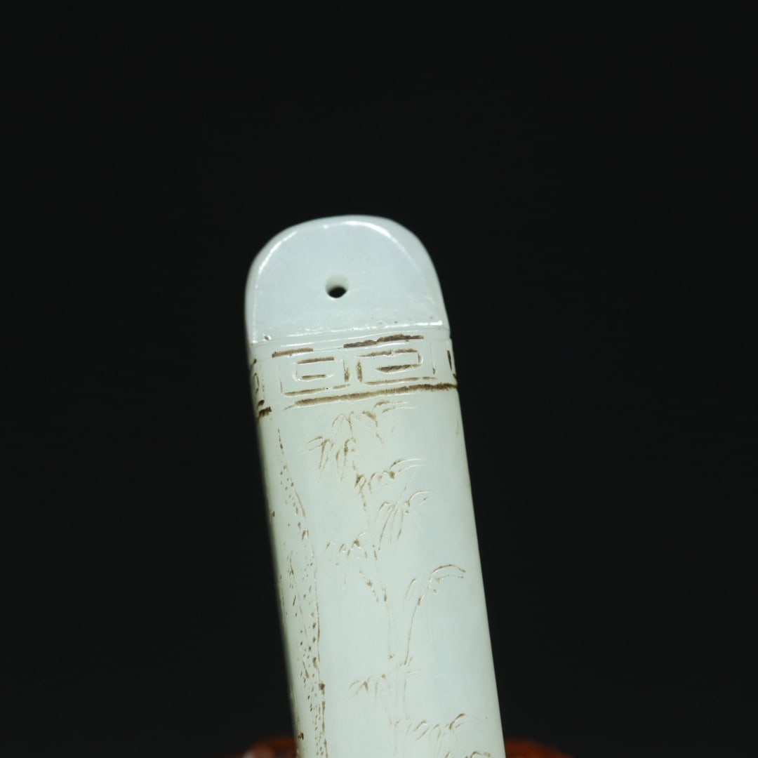 An Exquisite White Jade Landscape and Figure Pattern Pendant - 6