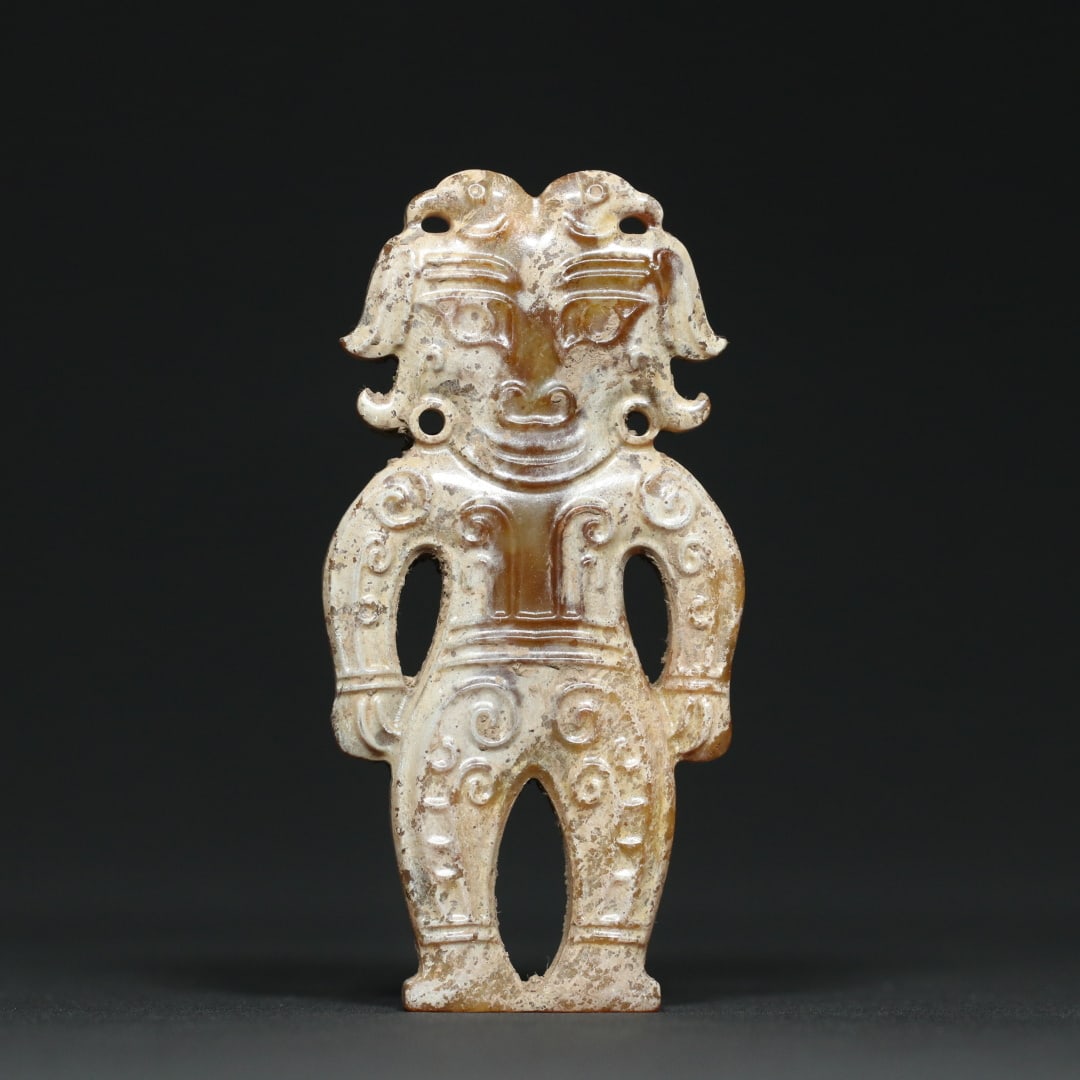 An Exquisite White Jade Figure Pendant: An Exquisite White Jade Figure Pendant,Qing
