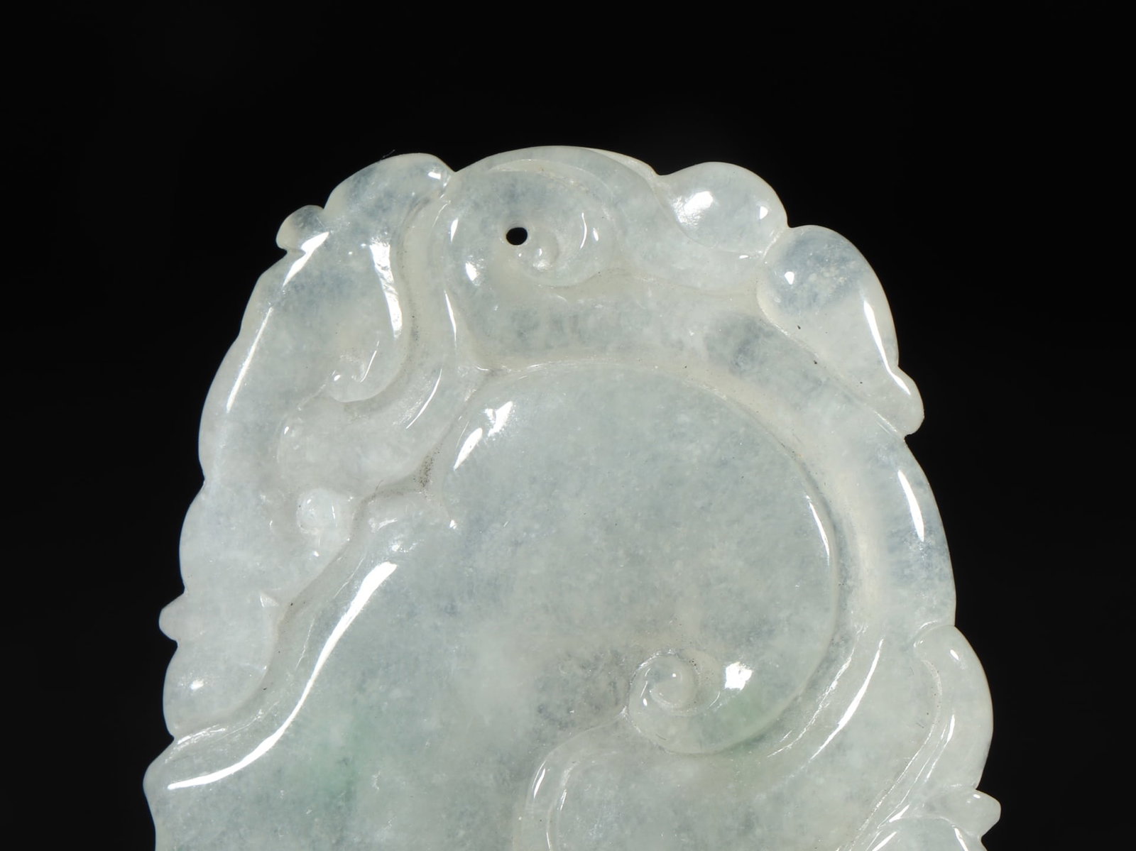 An Exquisite Jadeite Bats Pattern Ganoderma lucidum Pendant - 7