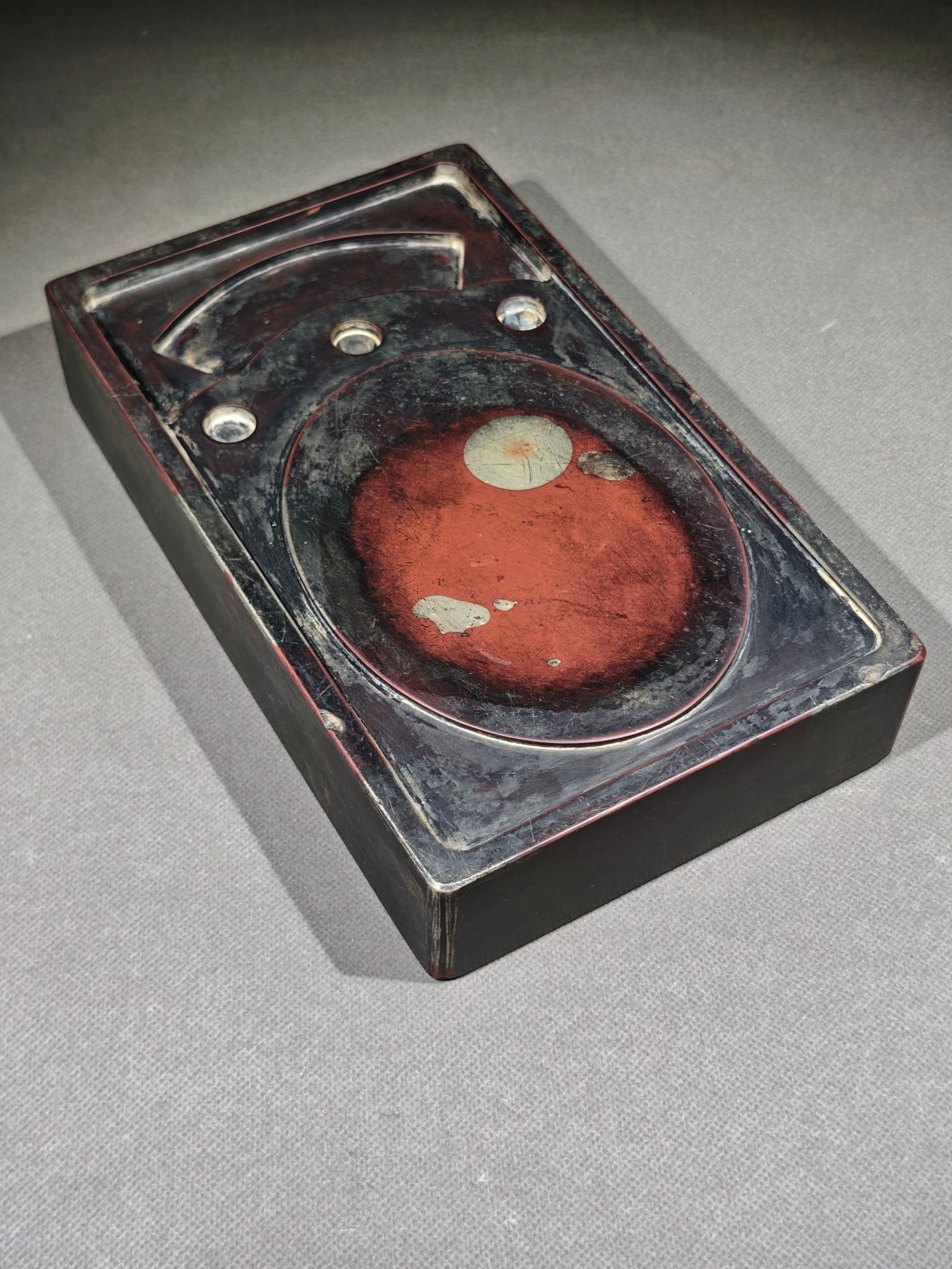 An Exquisite Turtle Pattern Inkstone,With Poem - 4