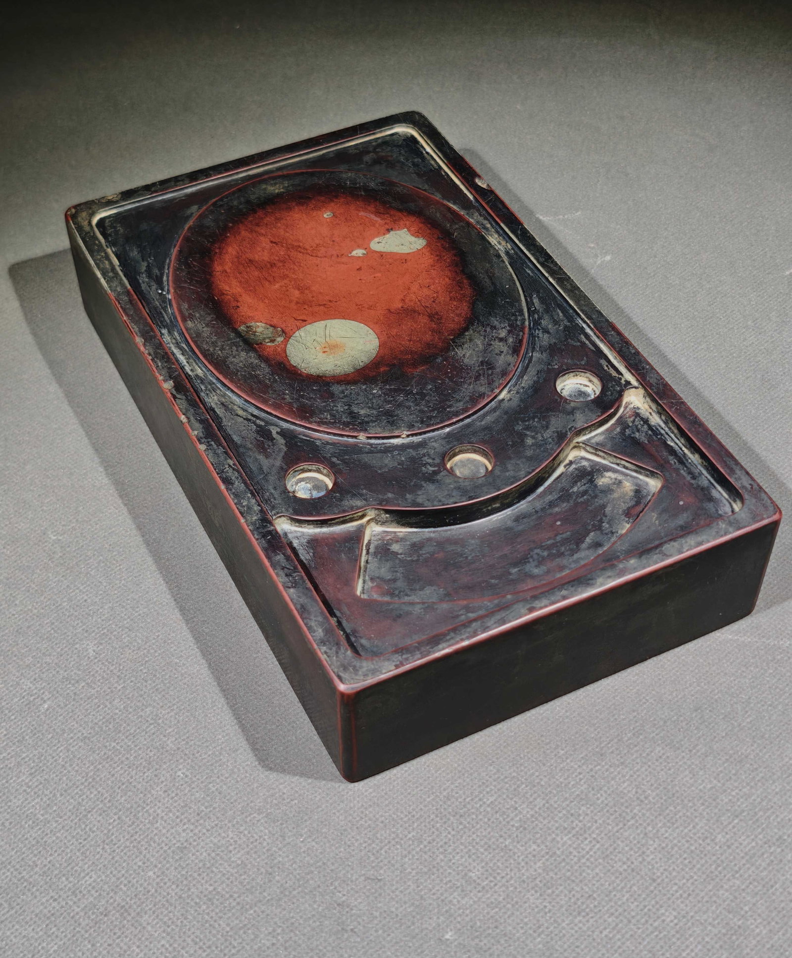 An Exquisite Turtle Pattern Inkstone,With Poem - 8