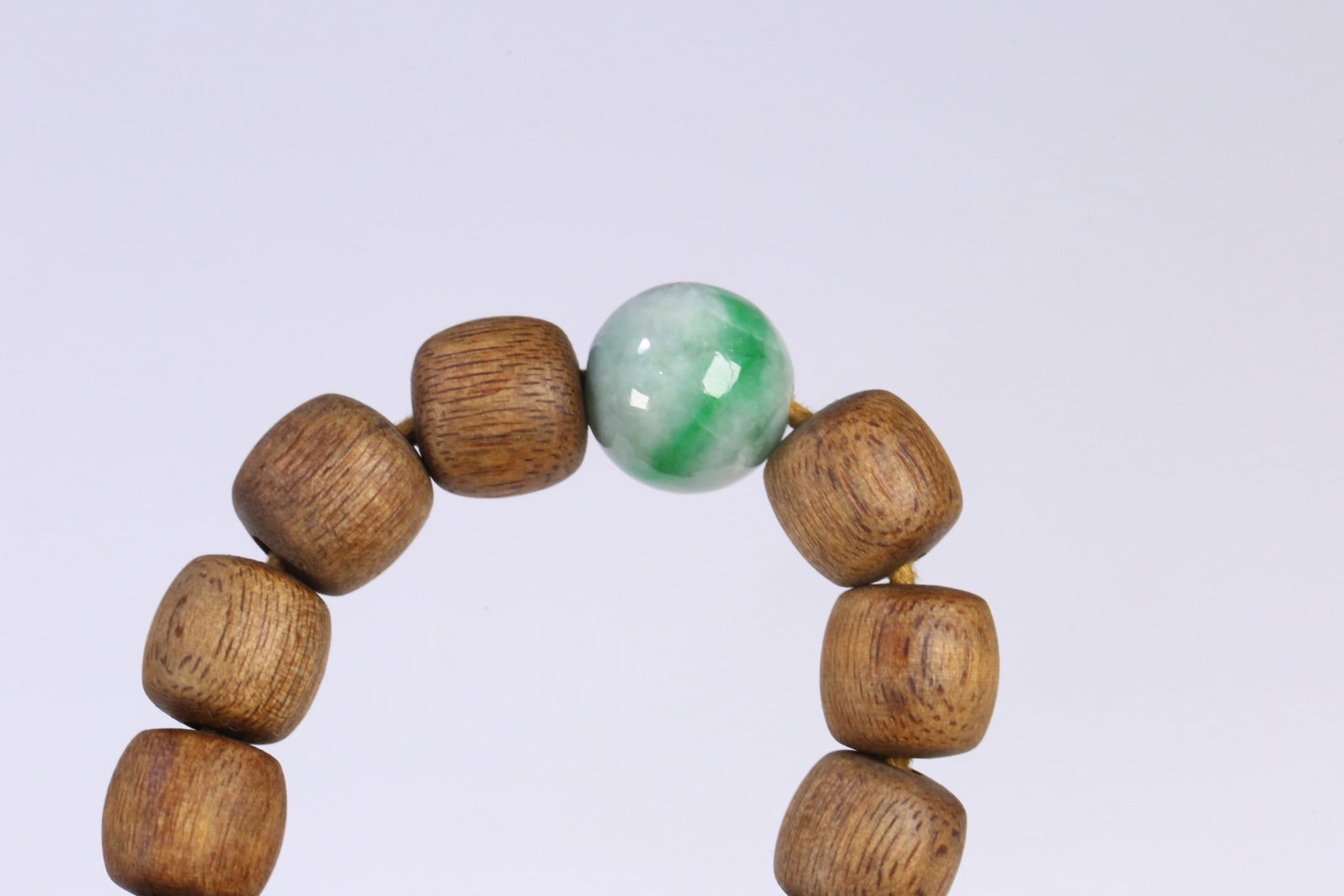 An Exquisite Eaglewood Bracelets,With Jadeite - 6