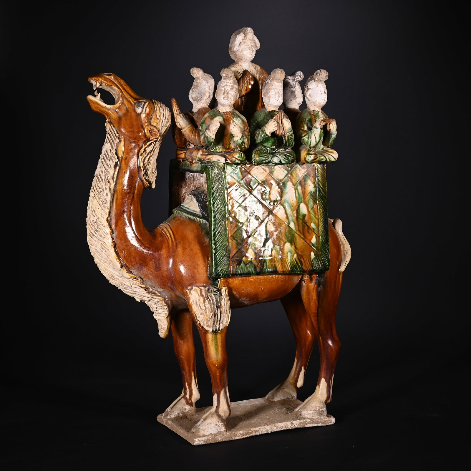 A Huge Tang Tri-Color Glazed Pottery Figure Pattern Camel Ornament (1 of 10)