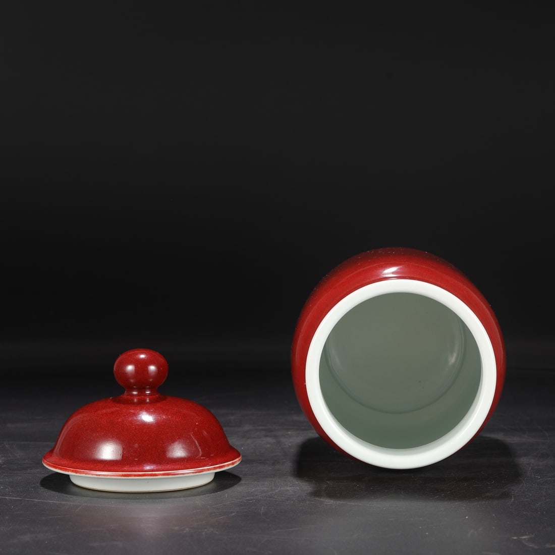 A Rare Ruby red-Glazed Jar with Cover - 4