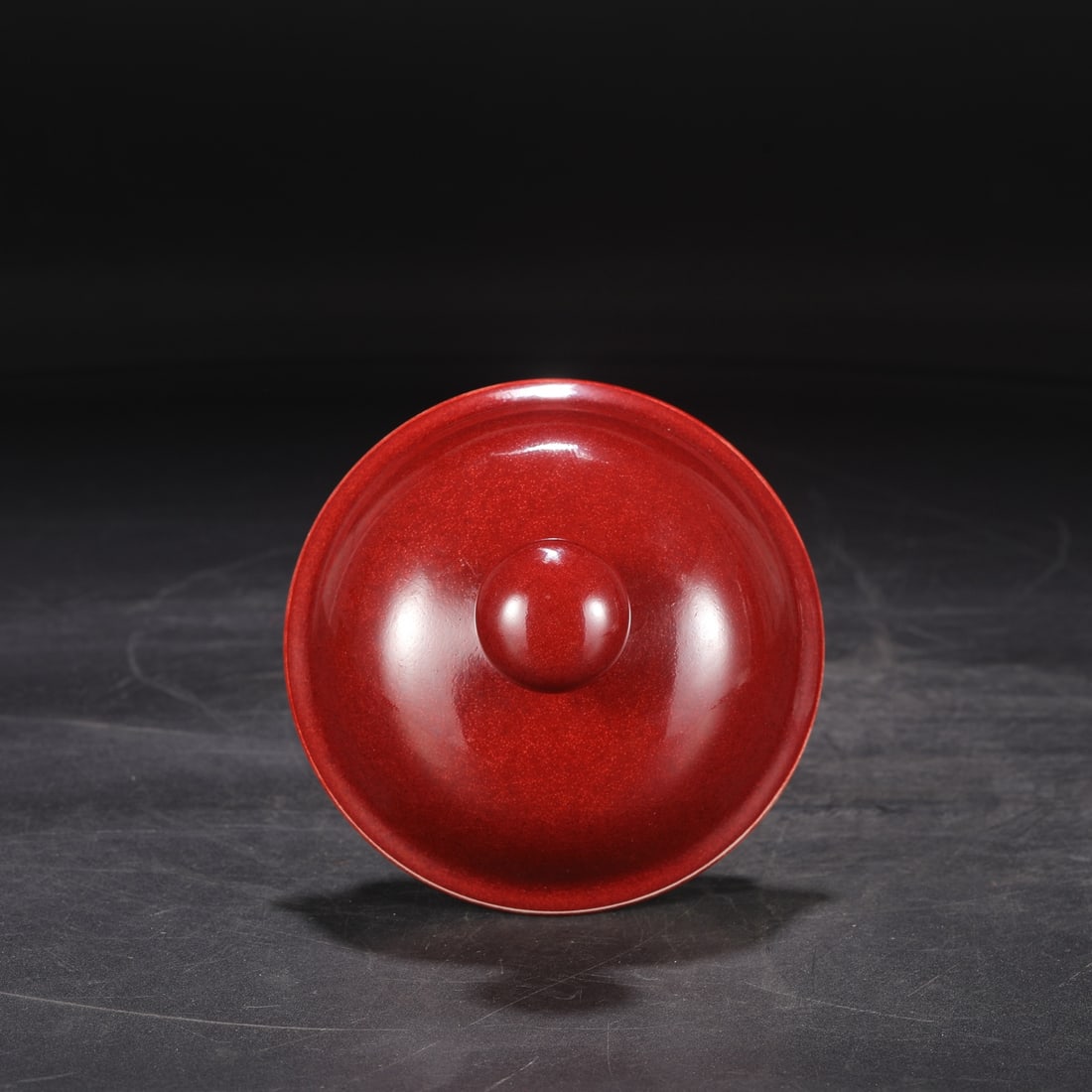 A Rare Ruby red-Glazed Jar with Cover - 7