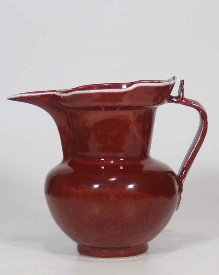 An Exquisite Ruby red-Glazed Ewer - 8