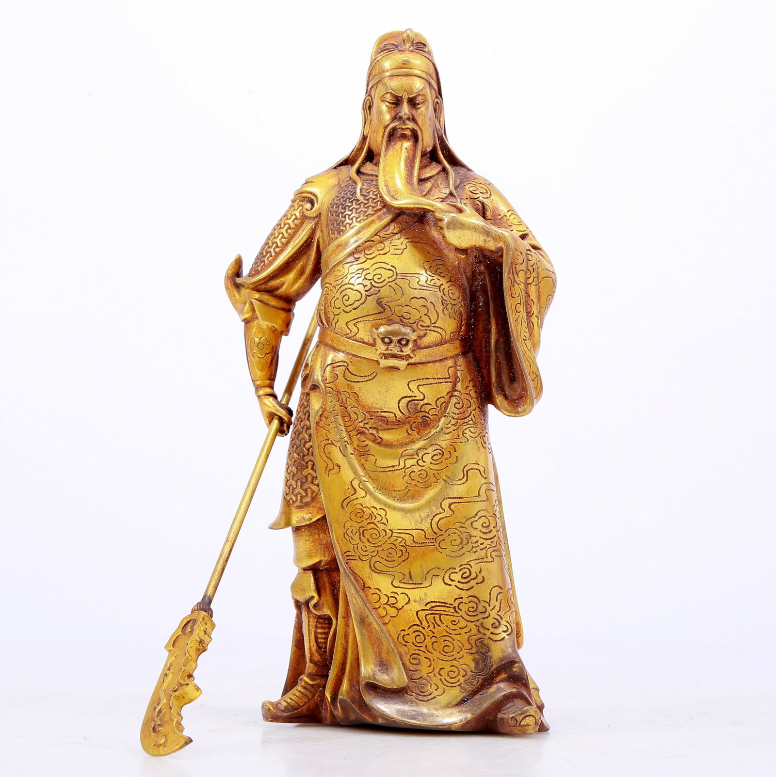 A Brilliant Gilt-Bronze Figure Of Guan Gong (1 of 9)