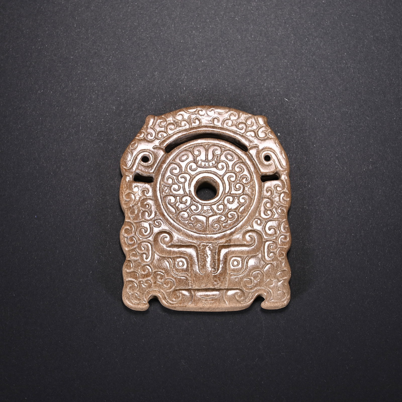 An Exquisite White Jade Beast-Face Pattern Pendant: An Exquisite White Jade Beast-Face Pattern Pendant,Qing Dynasty,