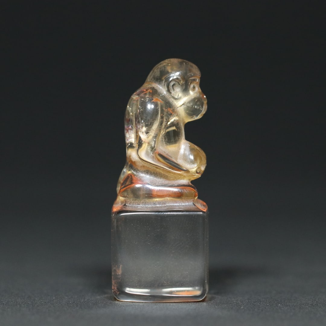 An Exquisite Crystal Monkey-Shaped Seal - 3