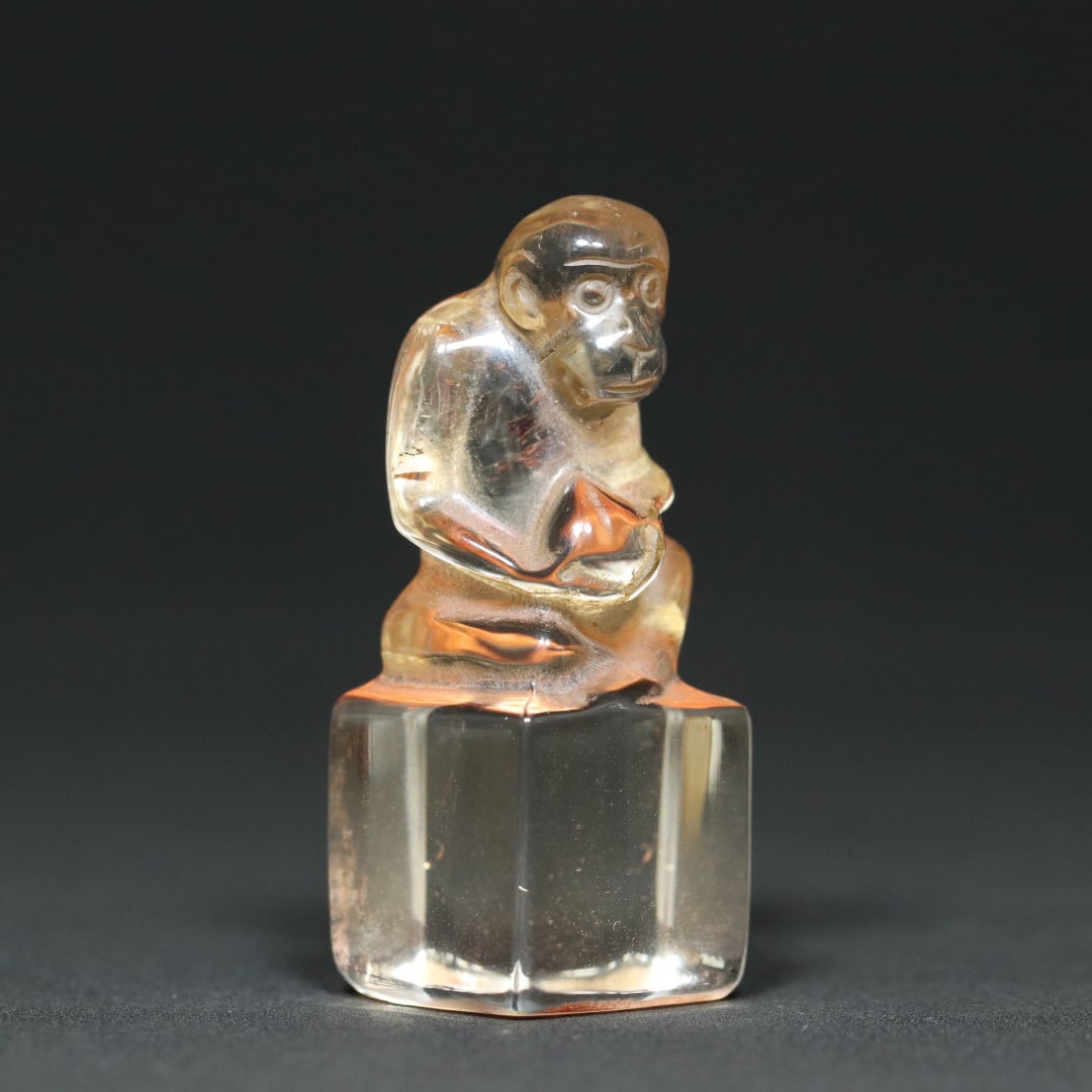 An Exquisite Crystal Monkey-Shaped Seal - 4