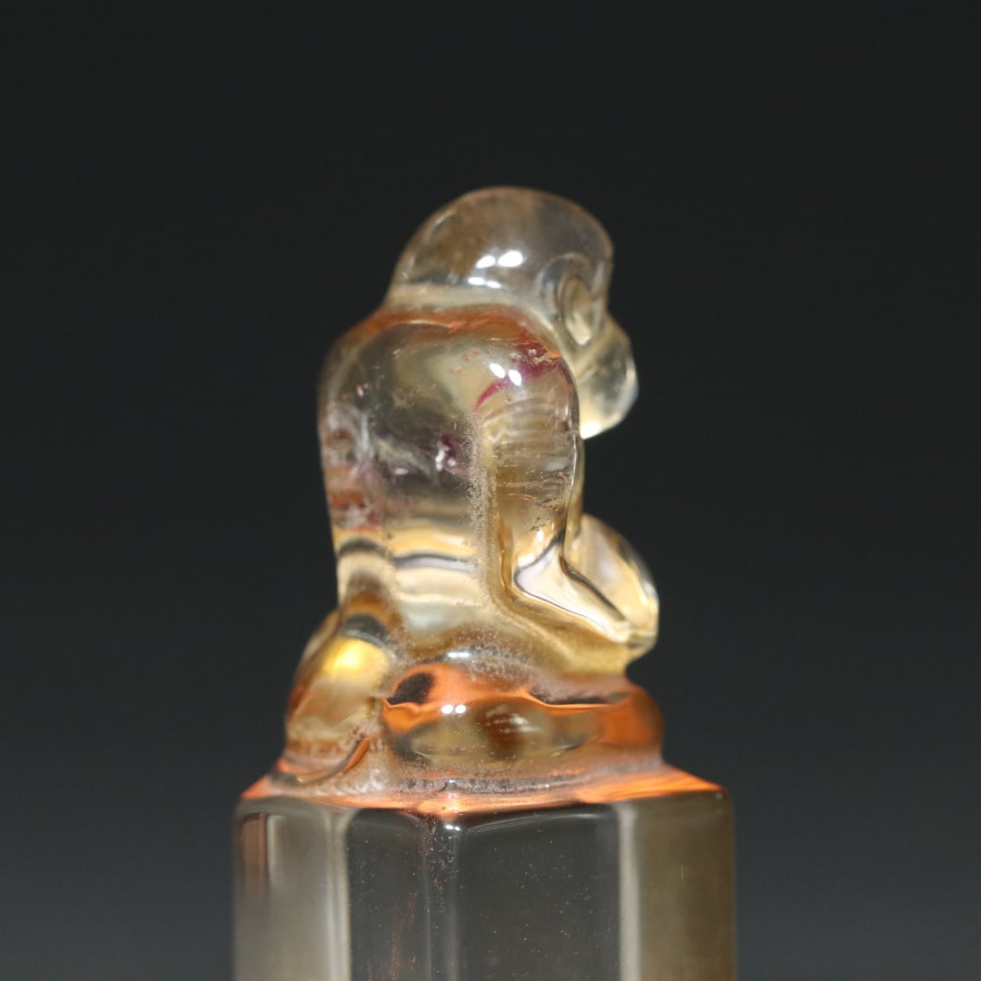 An Exquisite Crystal Monkey-Shaped Seal - 9
