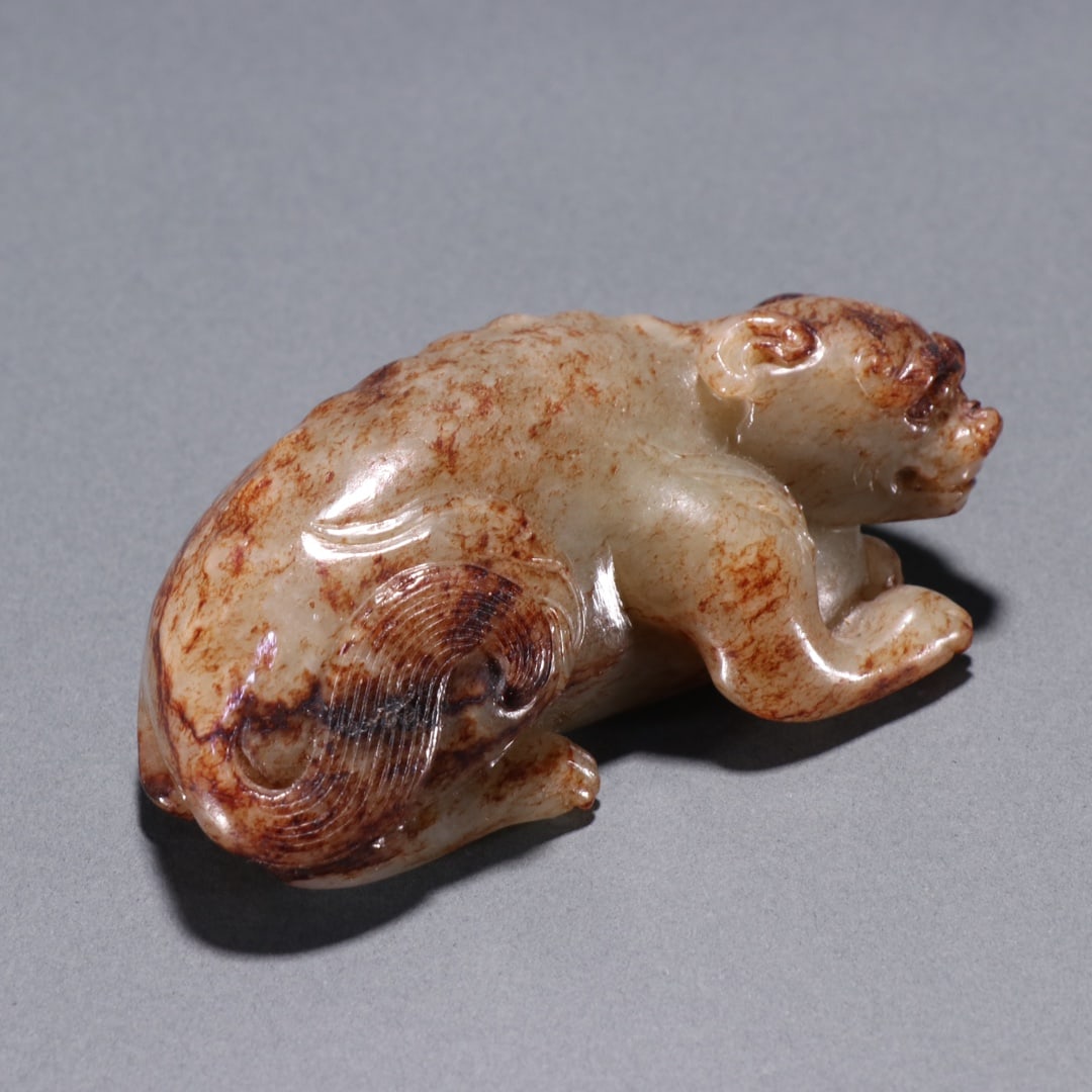An Exquisite White Jade Auspicious Beast Ornament - 7