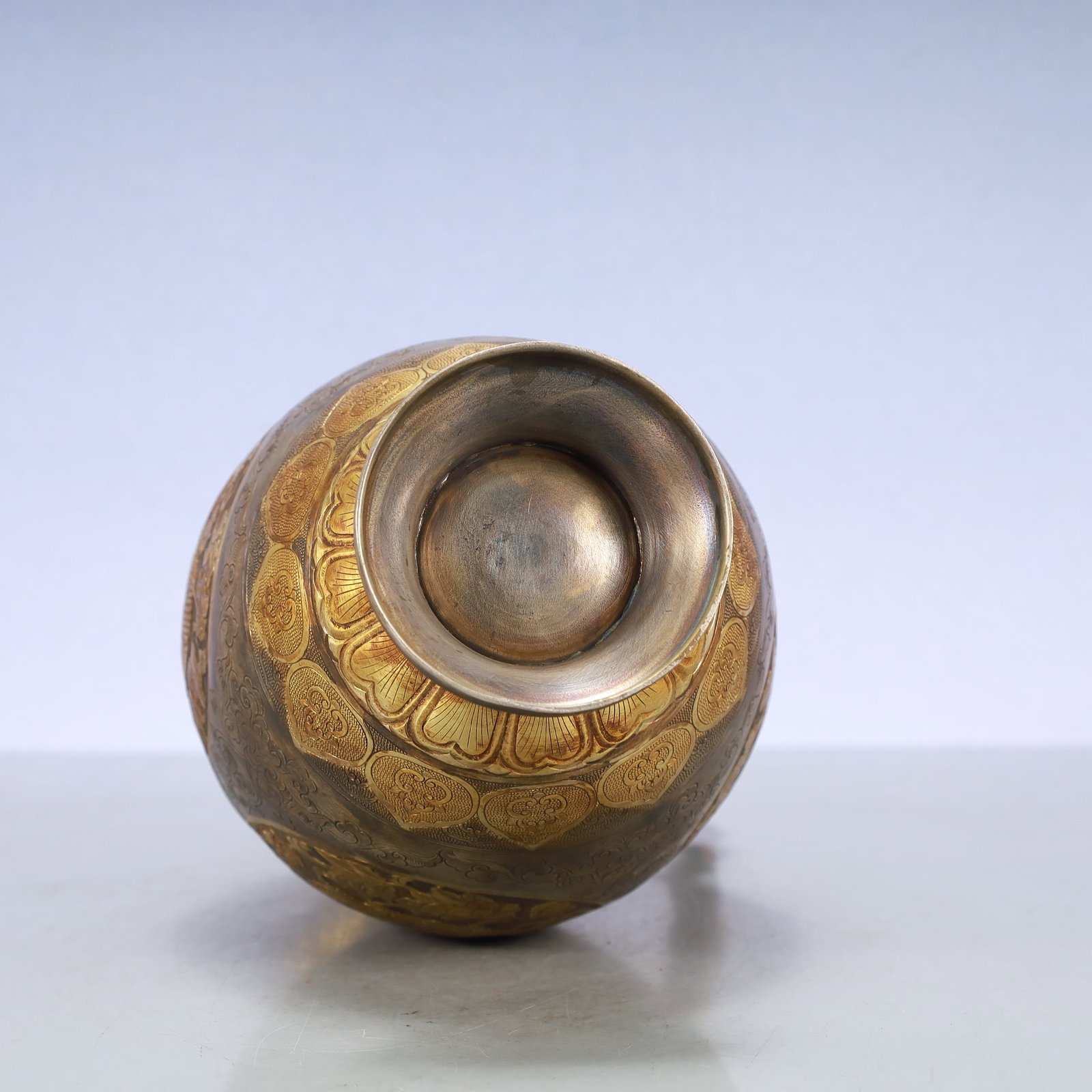 A Exquisite Gilt Silver Flower Pattern Auspicious Beast Pattern Ewer - 11