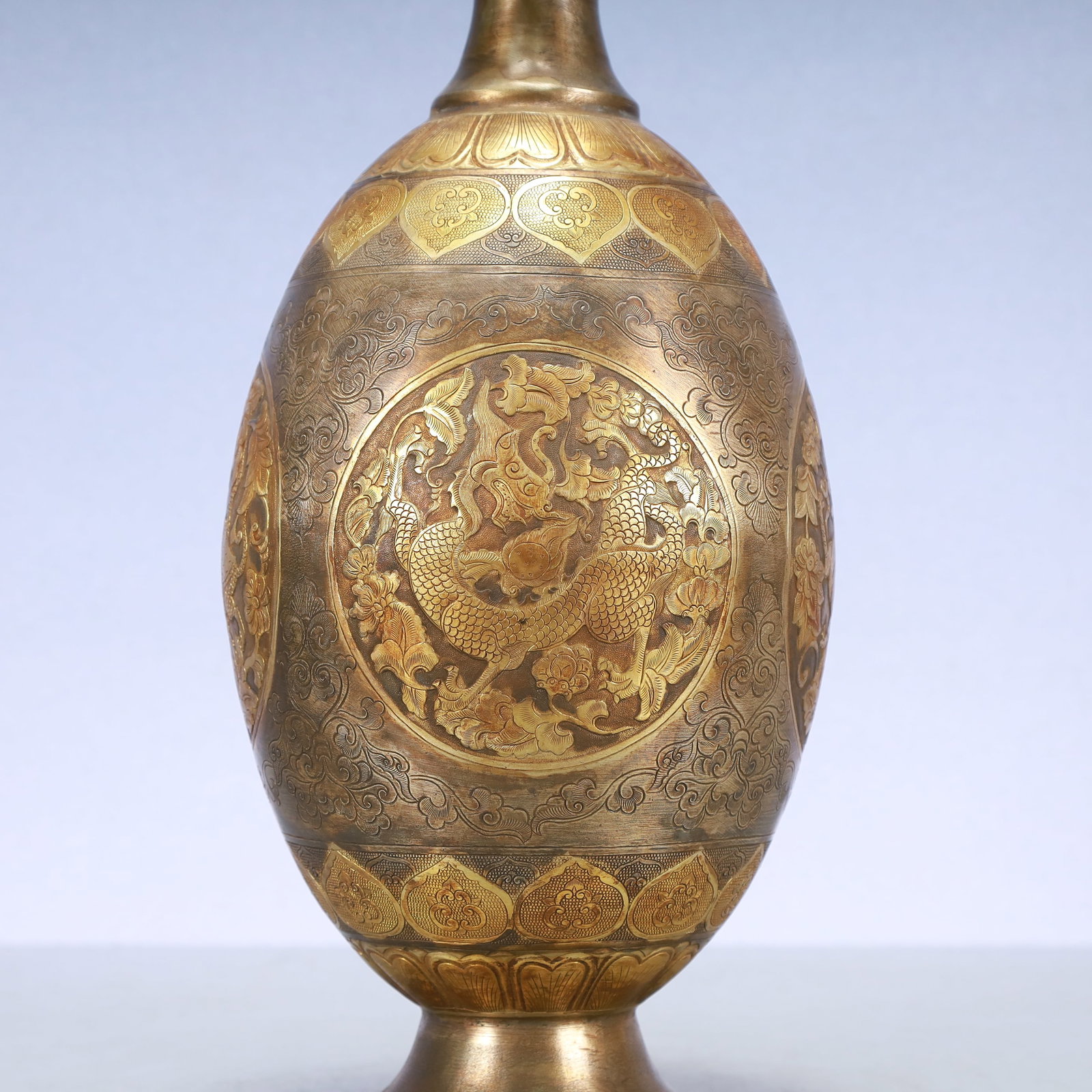 A Exquisite Gilt Silver Flower Pattern Auspicious Beast Pattern Ewer - 6