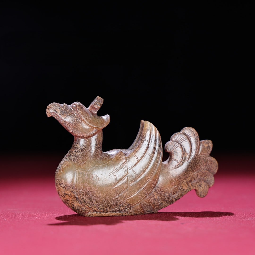 An Exquisite White Jade Phoenix Hand Piece: An Exquisite White Jade Phoenix Hand Piece,Qing