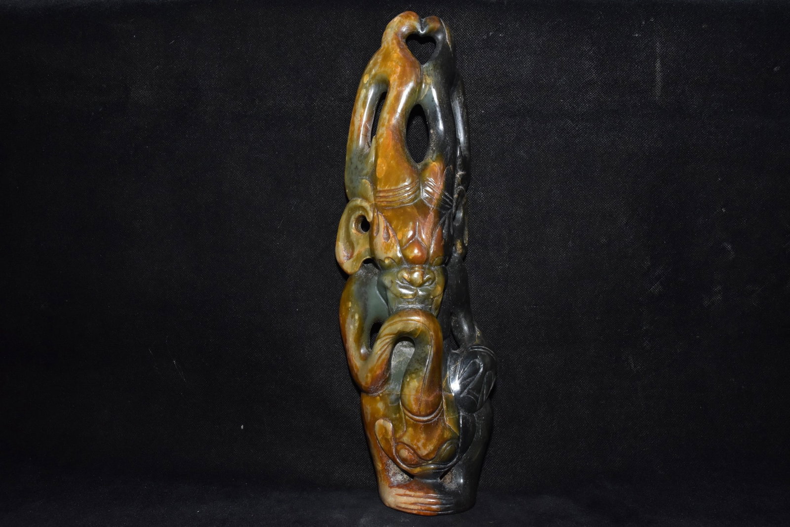 A Rare Hemo Jade Sun God Ornament: A Rare Hemo Jade Sun God Ornament,Hongshan