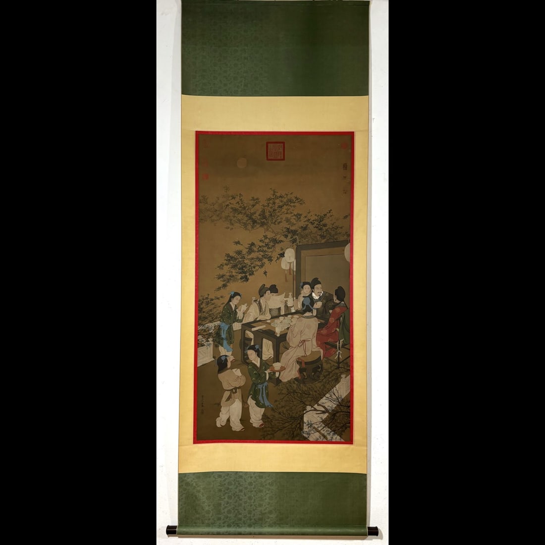 A Chinese Vertical Scroll Ink Figure Painting on Silk (1 of 9)