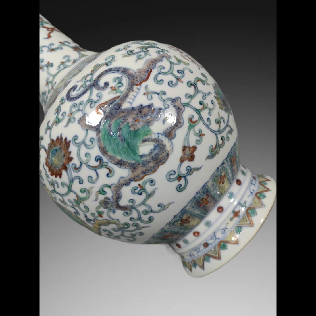 An Exquisite Doucai Dragon Pattern Double-Ears Vase - 7
