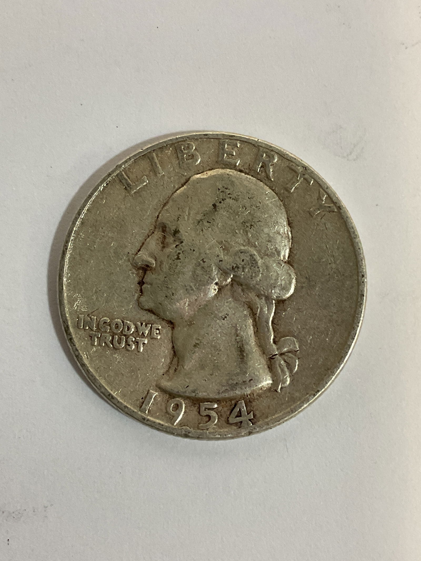 1954 silver Washington quarter: 1954 silver Washington quarter